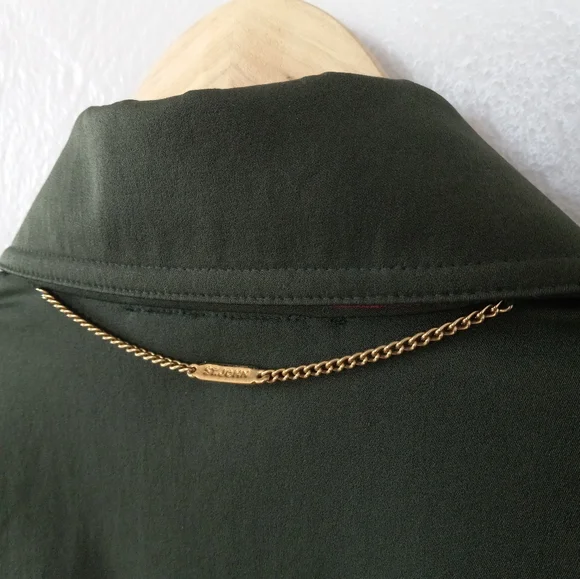 St. John Three Piece Matching Set Forest Green Blazer Sweater Pant S
